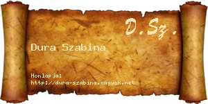 Dura Szabina névjegykártya