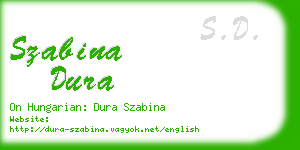 szabina dura business card